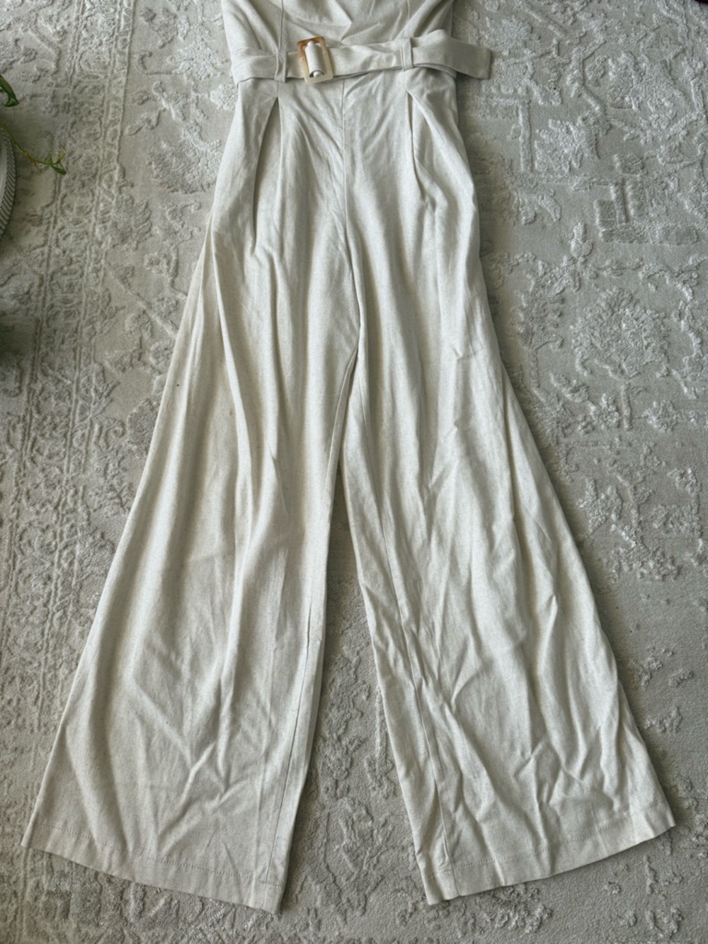 Monteau Strapless Linen Jumpsuit - Picture 3 of 9